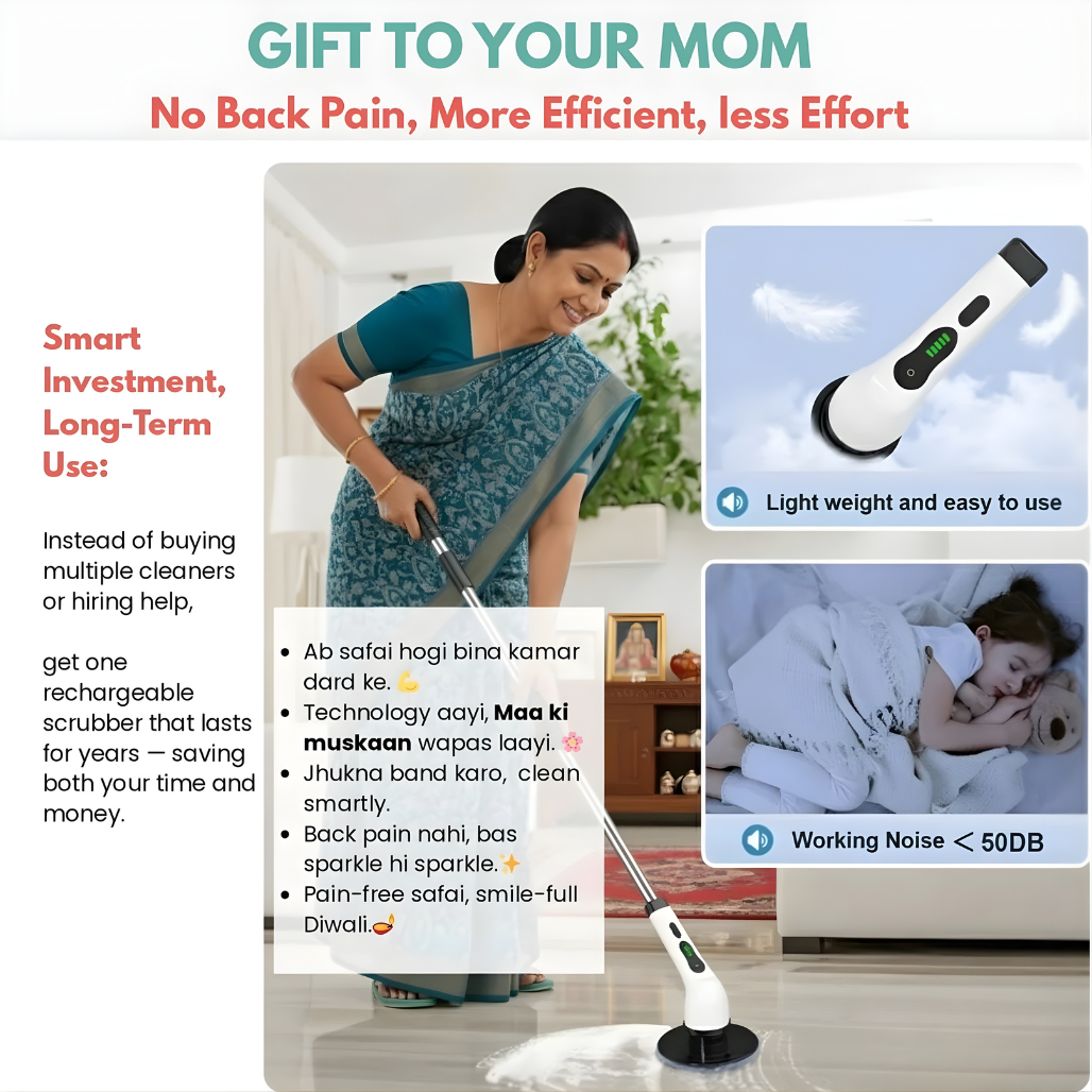 All-in-1 Electric Spin Scrubber Effortless Cleaning