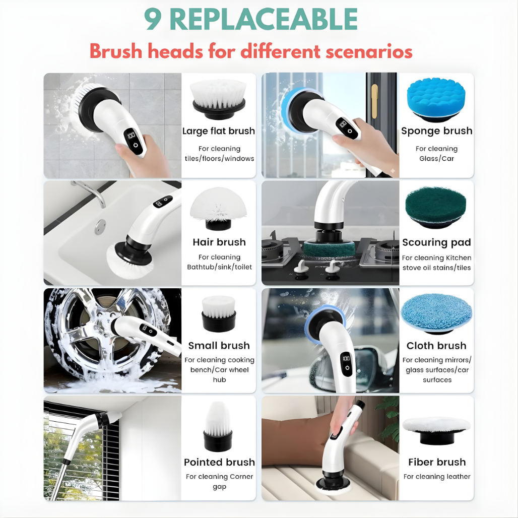 All-in-1 Electric Spin Scrubber Effortless Cleaning