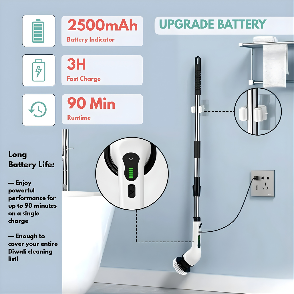 All-in-1 Electric Spin Scrubber Effortless Cleaning