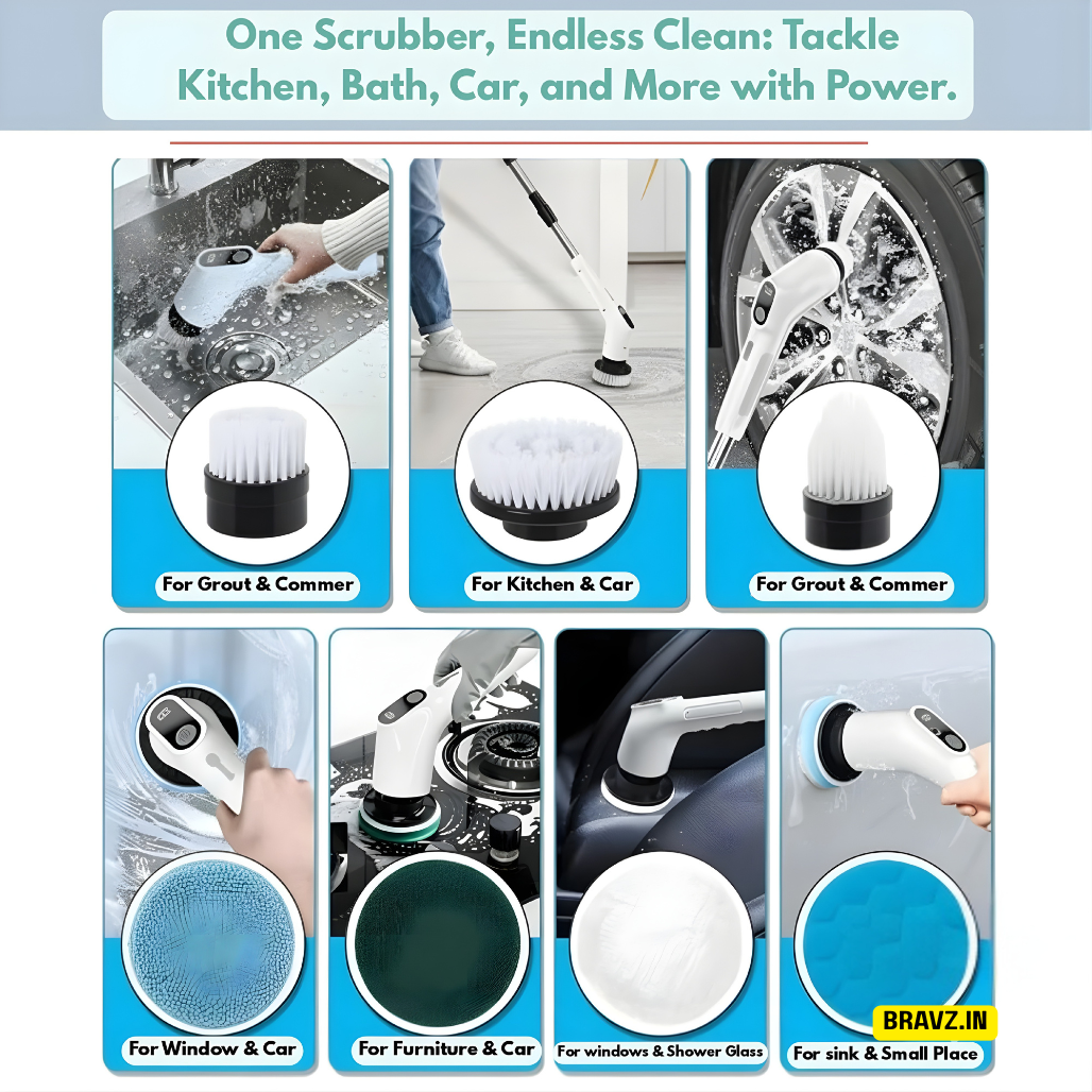 All-in-1 Electric Spin Scrubber Effortless Cleaning
